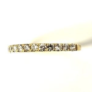 Vintage 14 Karat Yellow Gold Diamond Band Ring Size 6.75 #13044